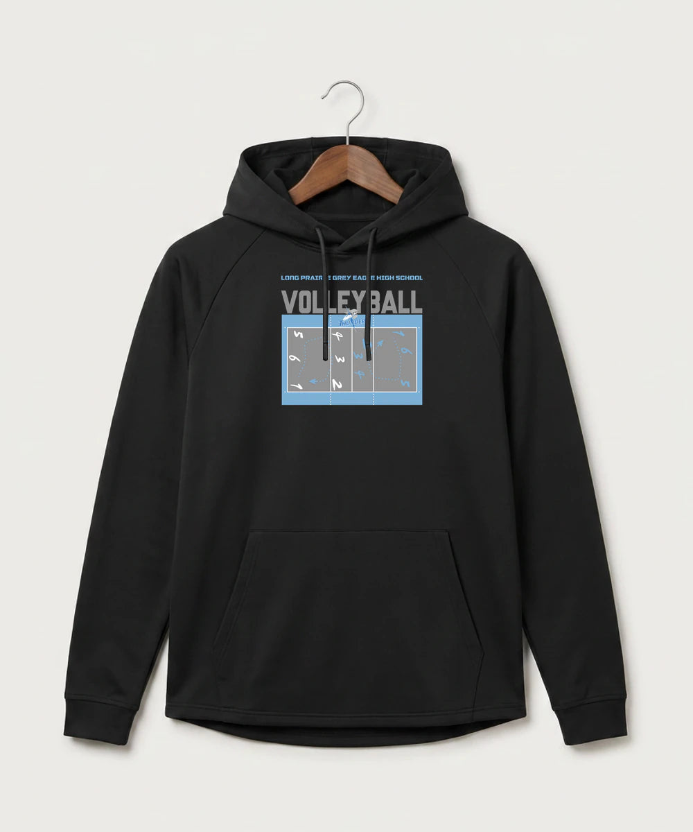 Long Prairie Grey Eagle High School Volleyball (Girls) - Black Hoodie - Full Front