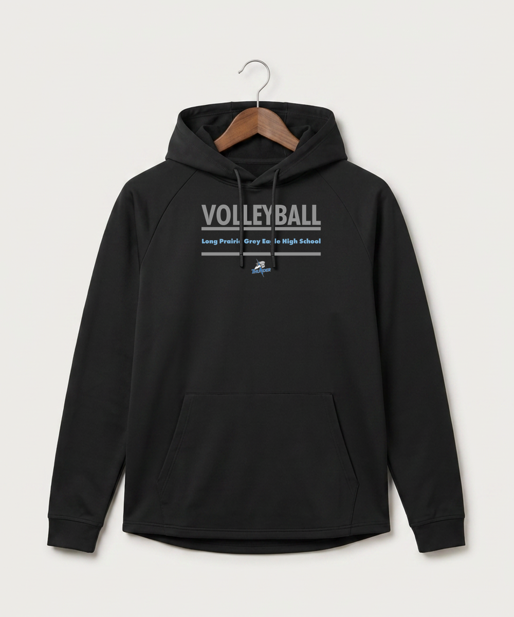 Long Prairie Grey Eagle High School Volleyball (Girls) - Black Hoodie - Full Front