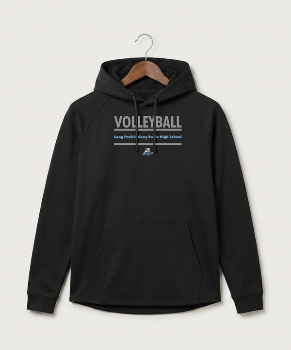 Long Prairie Grey Eagle High School Volleyball (Girls) - Black Hoodie - Full Front