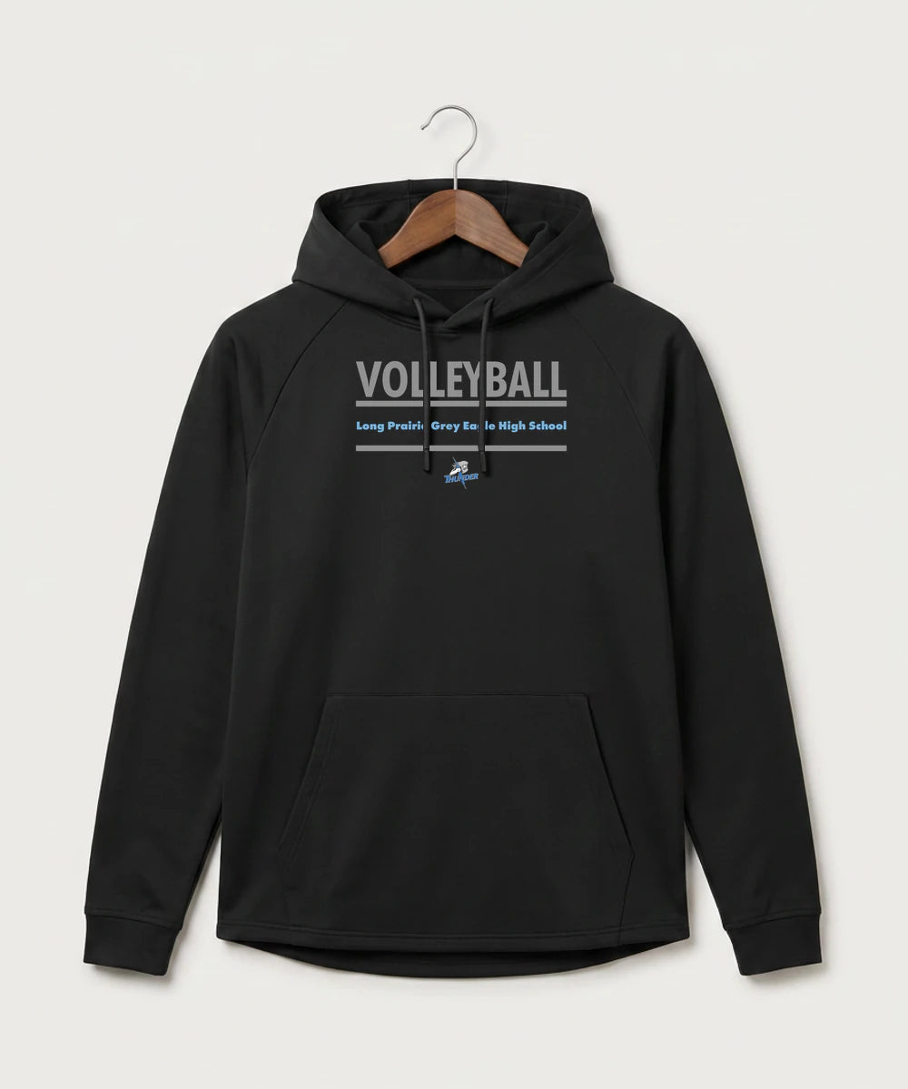 Long Prairie Grey Eagle High School Volleyball (Girls) - Black Hoodie - Full Front