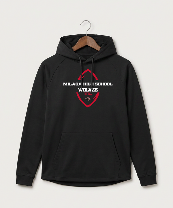 Milaca High School Football (Boys) - Black Hoodie - Full Front