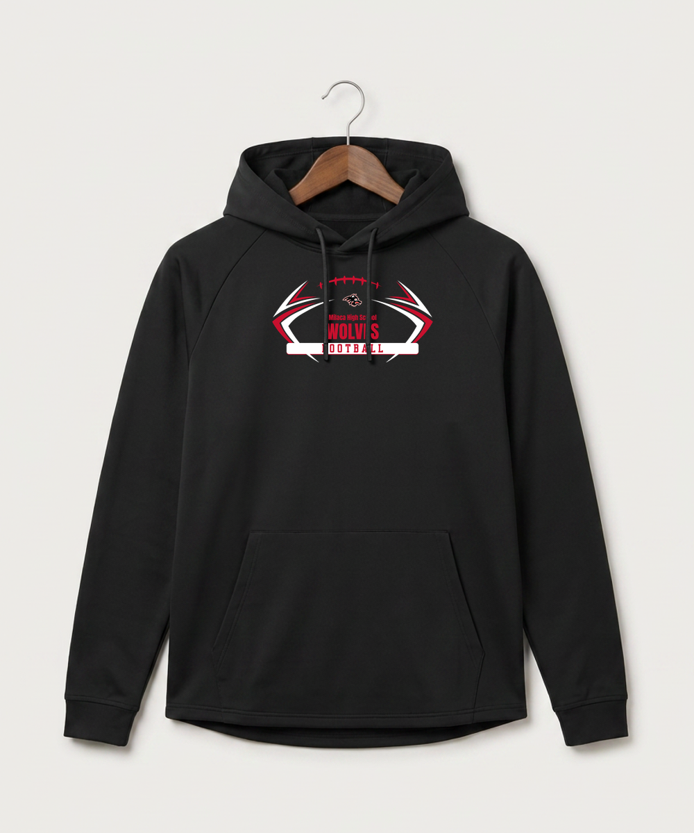 Milaca High School Football (Boys) - Black Hoodie - Full Front