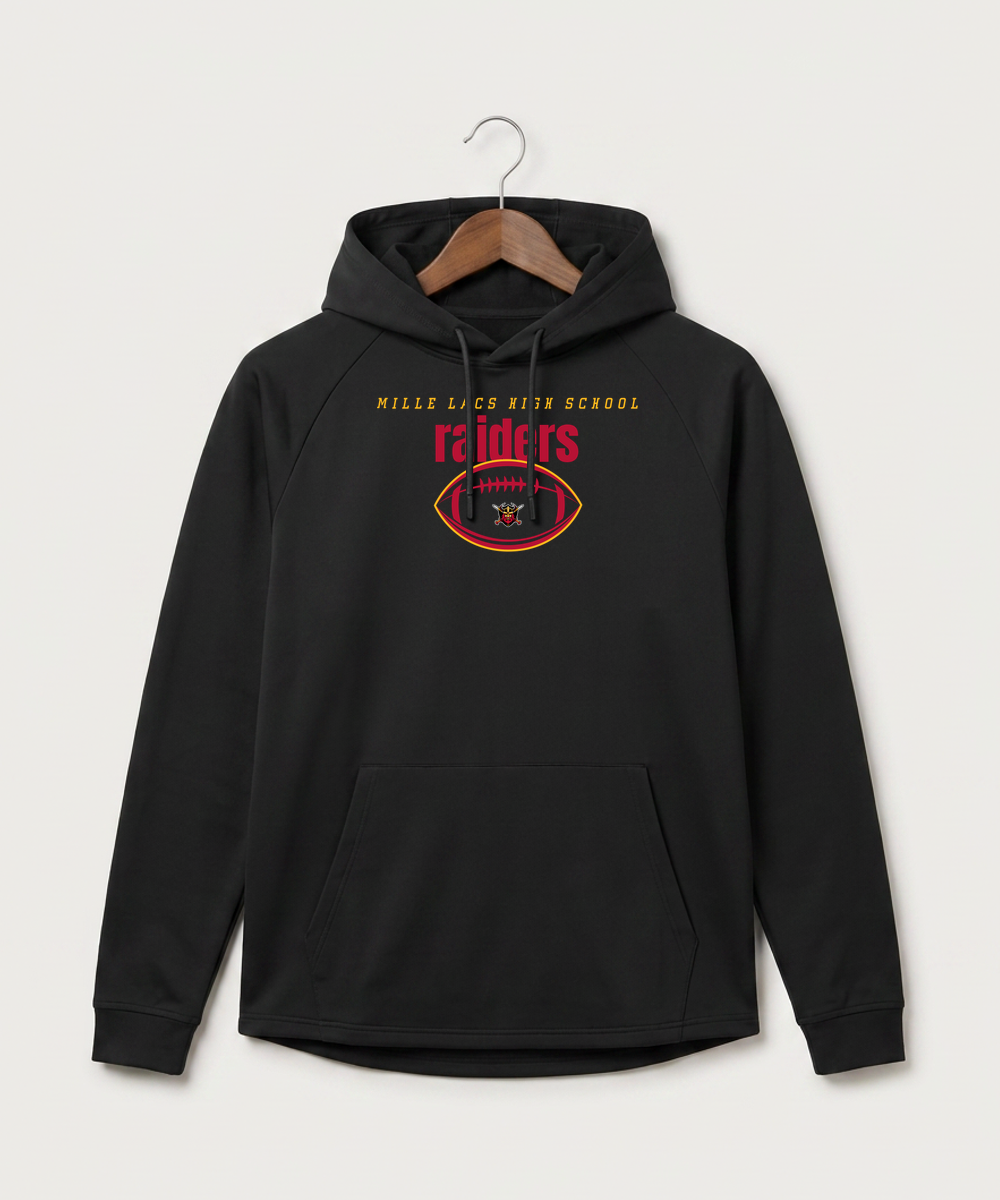Mille Lacs High School Football (Boys) - Black Hoodie - Full Front