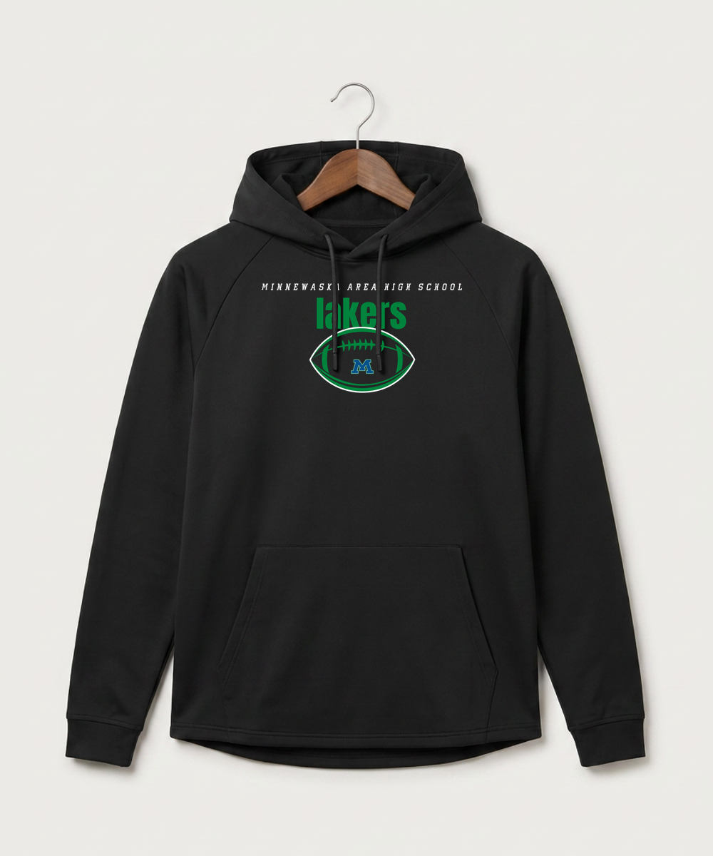 Minnewaska Area High School Football (Boys) - Black Hoodie - Full Front