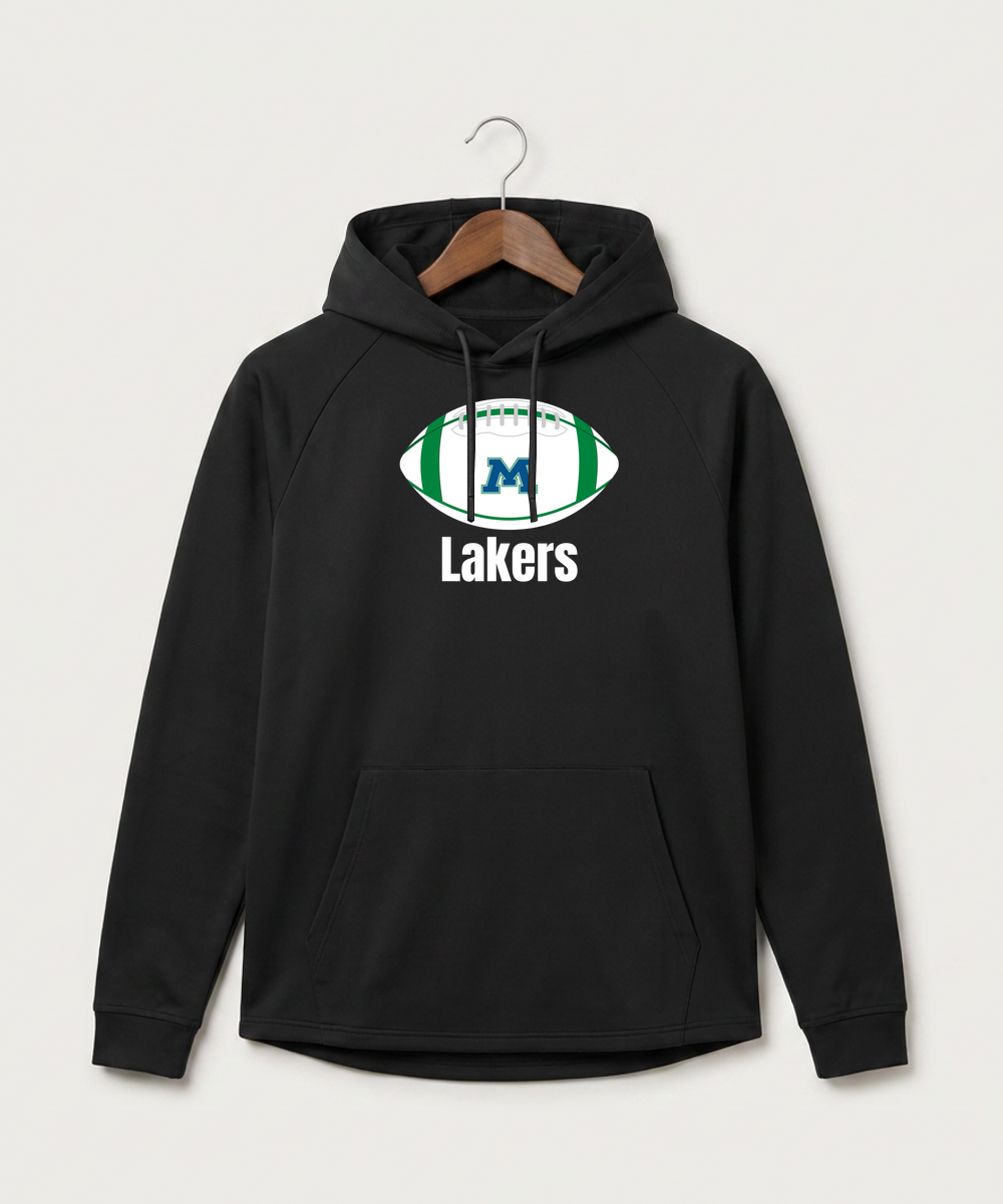 Minnewaska Area High School Football (Boys) - Black Hoodie - Full Front