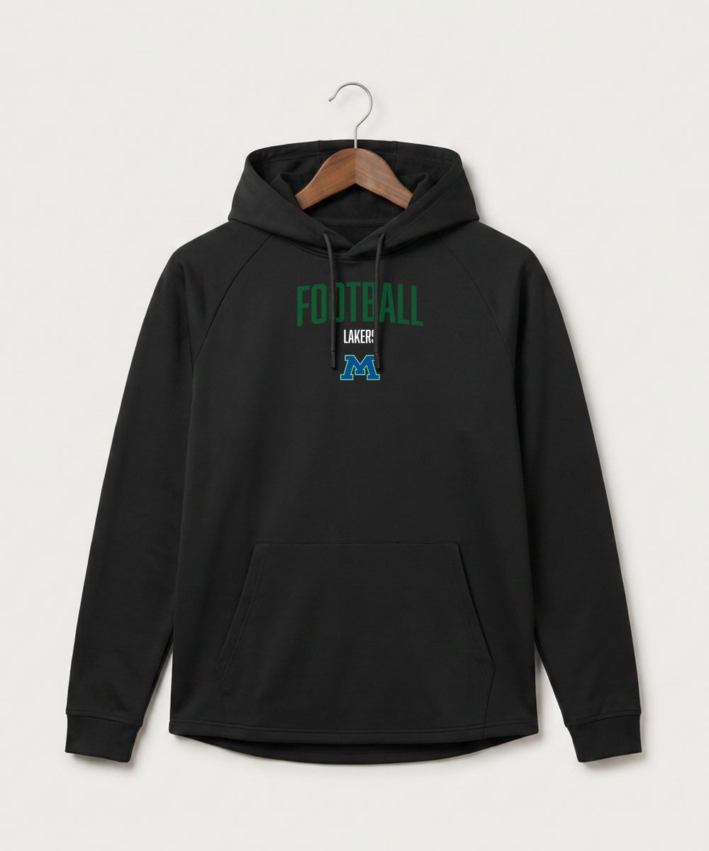 Minnewaska Area High School Football (Boys) - Black Hoodie - Full Front