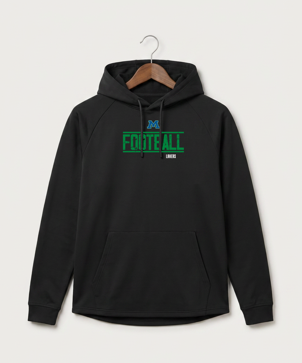 Minnewaska Area High School Football (Boys) - Black Hoodie - Full Front
