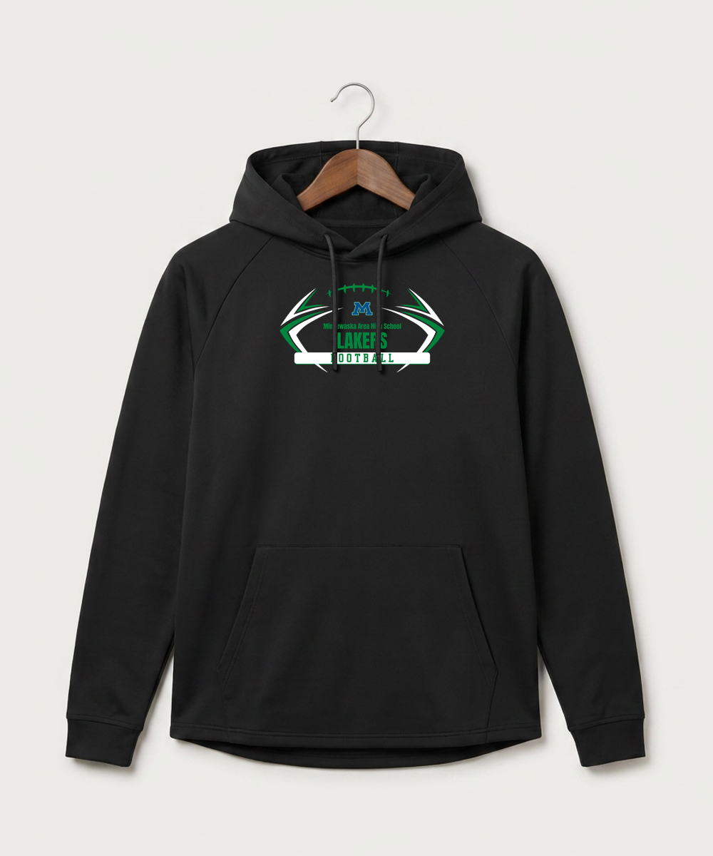 Minnewaska Area High School Football (Boys) - Black Hoodie - Full Front