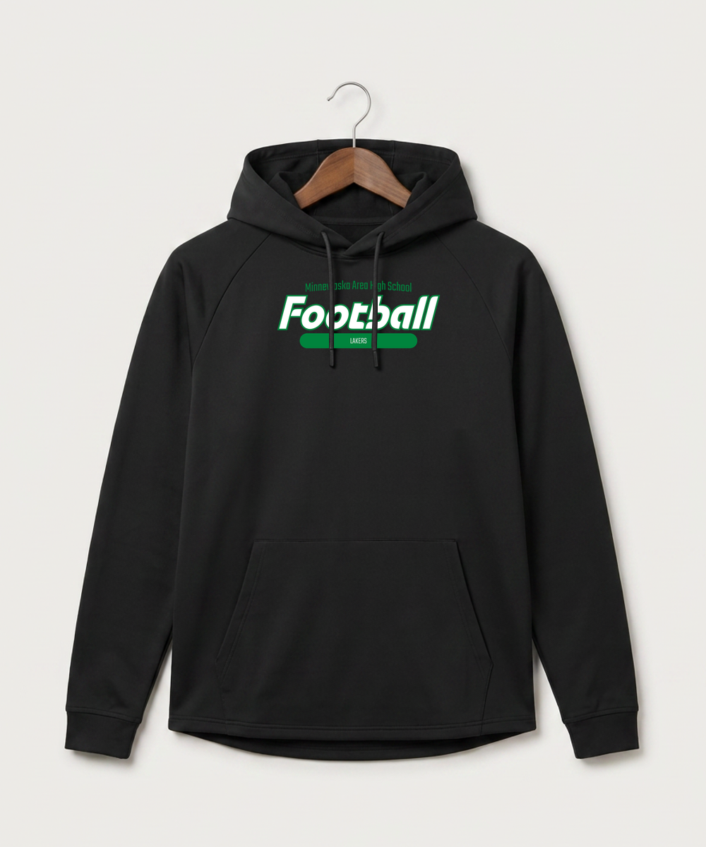 Minnewaska Area High School Football (Boys) - Black Hoodie - Full Front