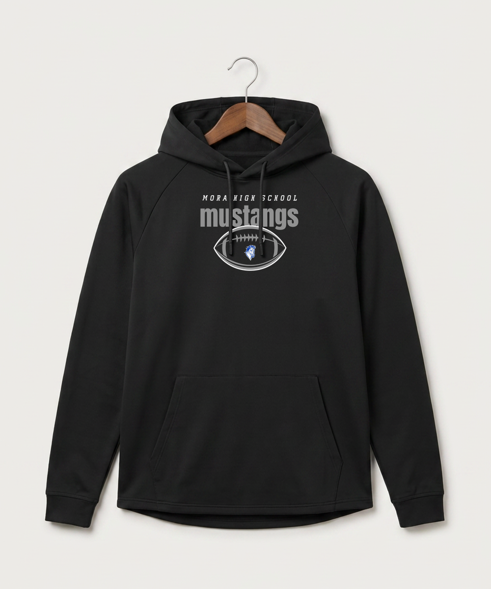 Mora High School Football (Boys) - Black Hoodie - Full Front