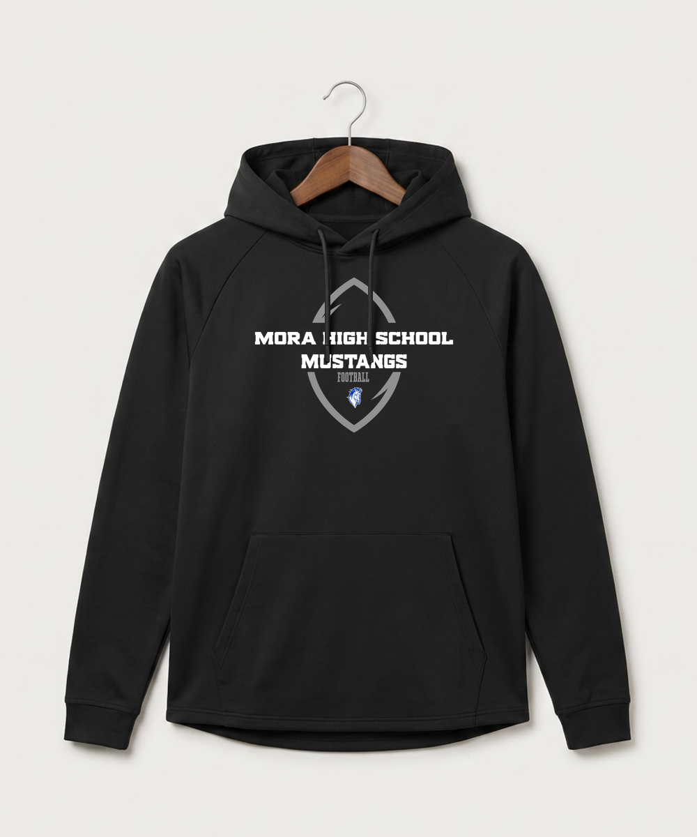 Mora High School Football (Boys) - Black Hoodie - Full Front