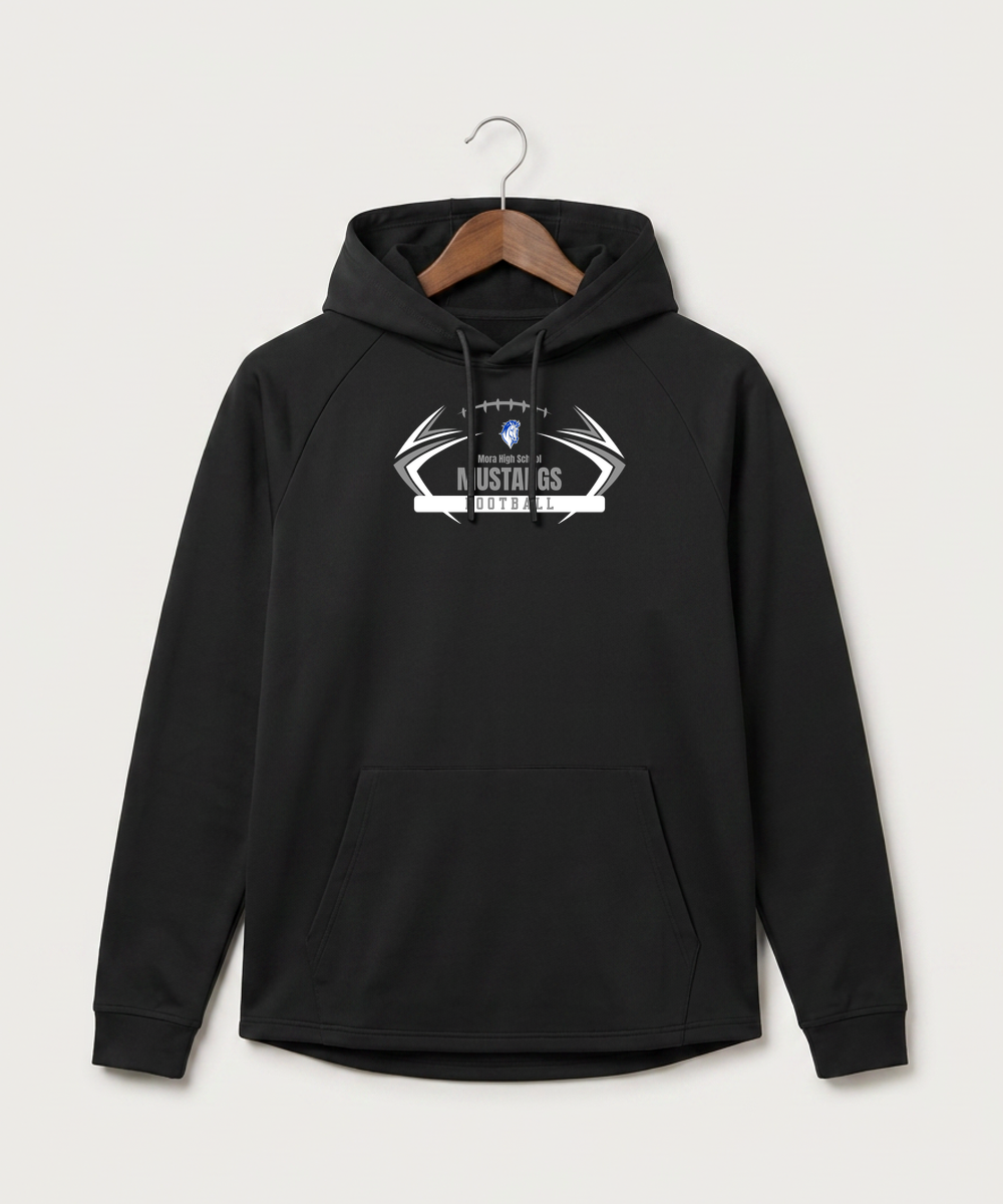 Mora High School Football (Boys) - Black Hoodie - Full Front