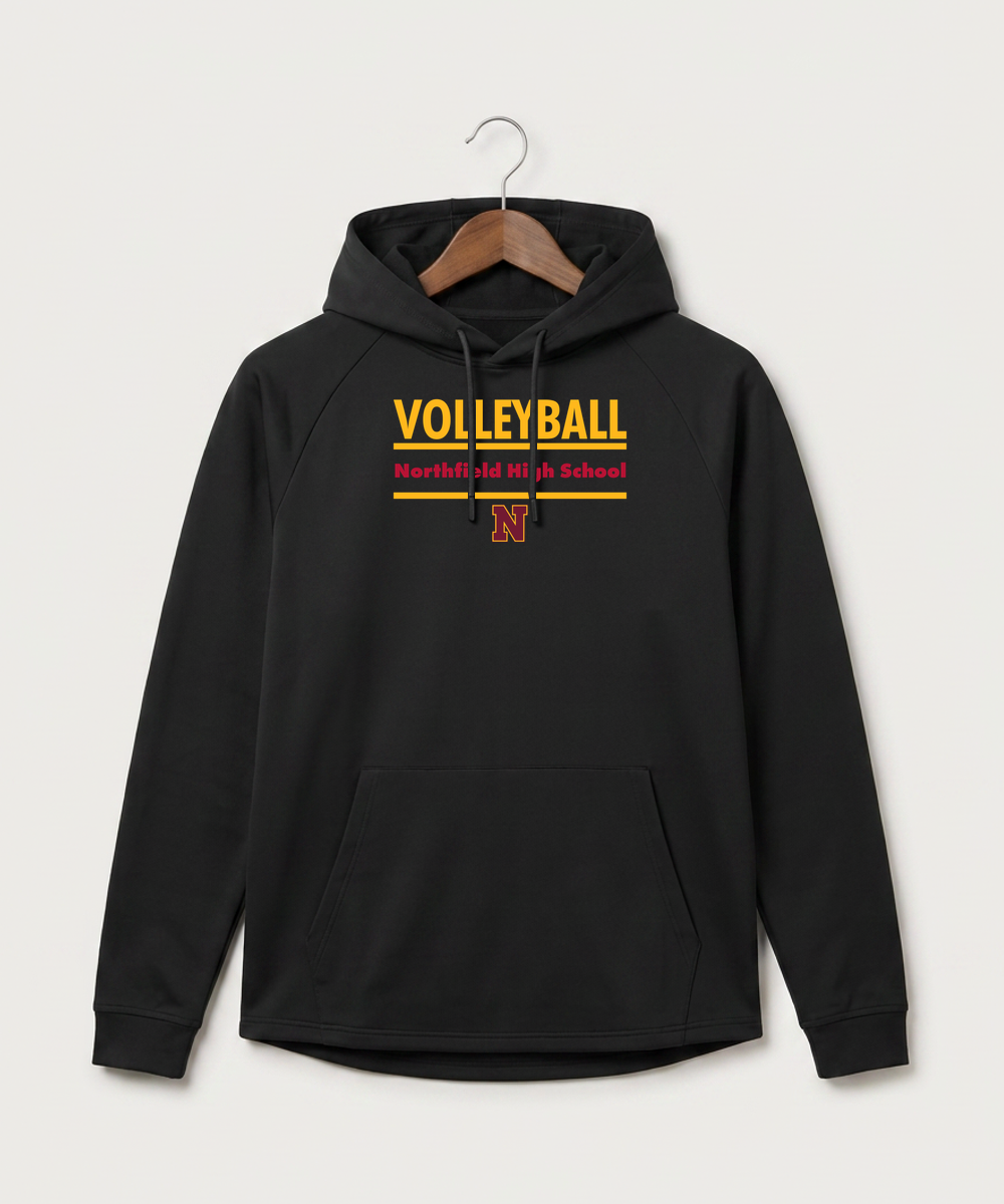 Northfield High School Volleyball (Girls) - Black Hoodie - Full Front
