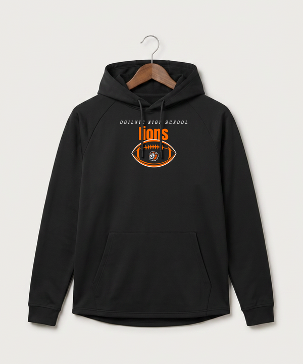 Ogilvie High School Football (Boys) - Black Hoodie - Full Front