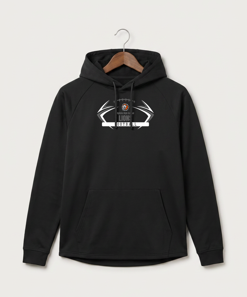 Ogilvie High School Football (Boys) - Black Hoodie - Full Front