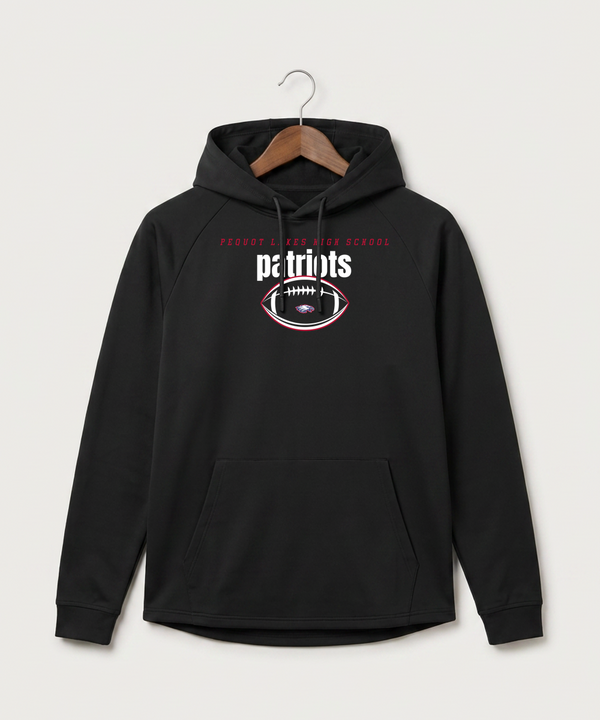 Pequot Lakes High School Football (Boys) - Black Hoodie - Full Front
