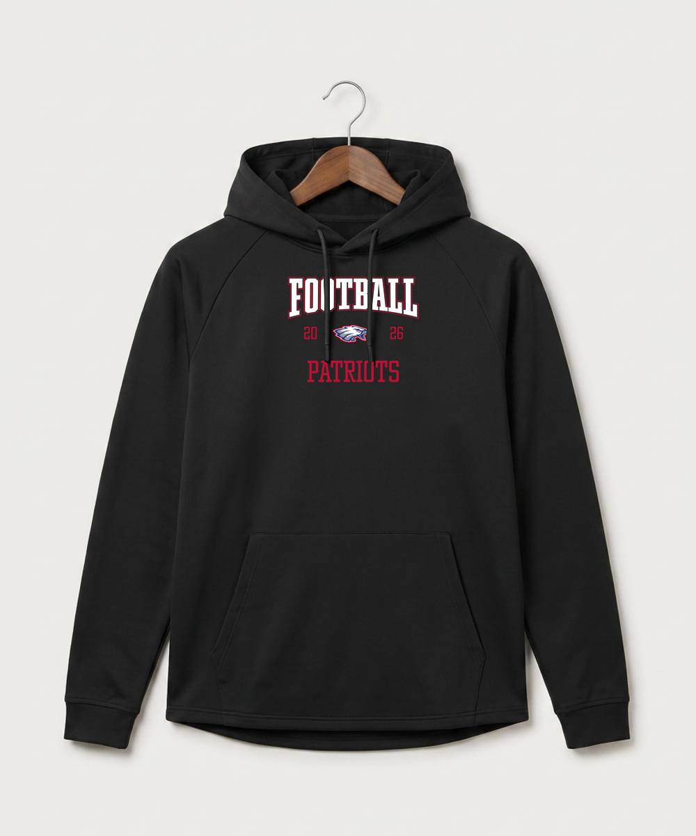 Pequot Lakes High School Football (Boys) - Black Hoodie - Full Front