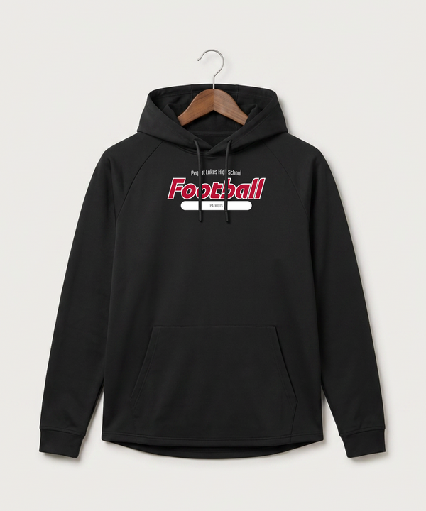Pequot Lakes High School Football (Boys) - Black Hoodie - Full Front