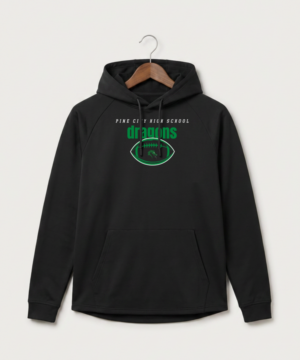 Pine City High School Football (Boys) - Black Hoodie - Full Front