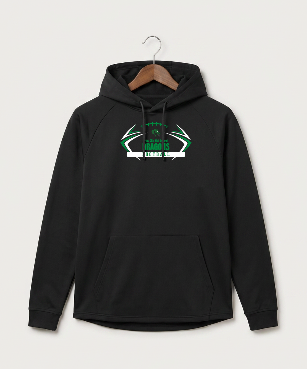 Pine City High School Football (Boys) - Black Hoodie - Full Front