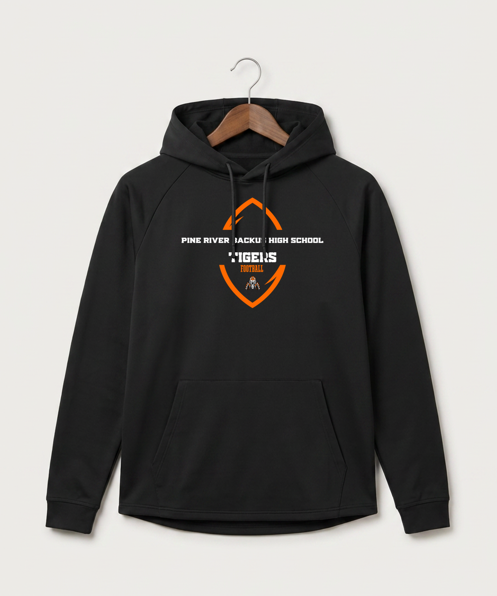 Pine River Backus High School Football (Boys) - Black Hoodie - Full Front