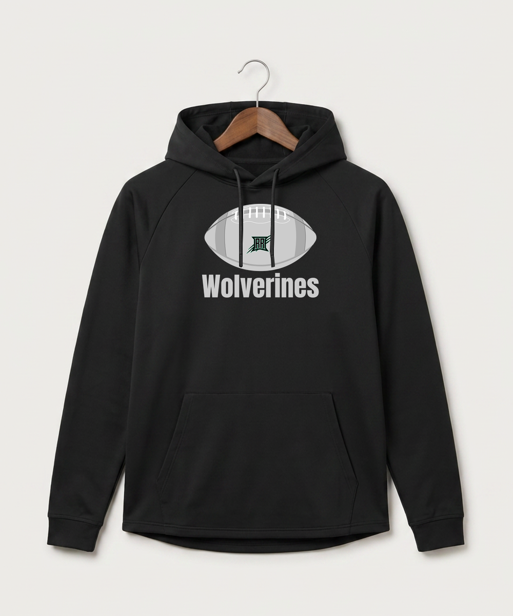 Rock Ridge High School Football (Boys) - Black Hoodie - Full Front