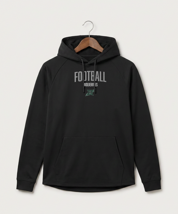 Rock Ridge High School Football (Boys) - Black Hoodie - Full Front