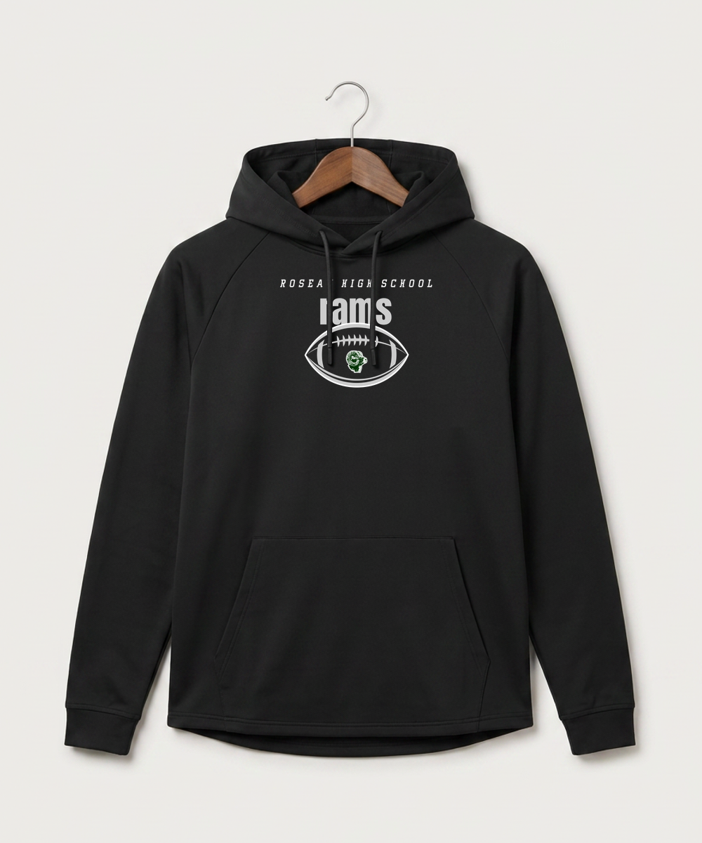 Roseau High School Football (Boys) - Black Hoodie - Full Front