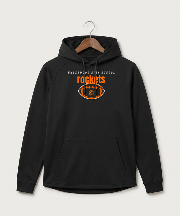 Underwood High School Football (Boys) - Black Hoodie - Full Front