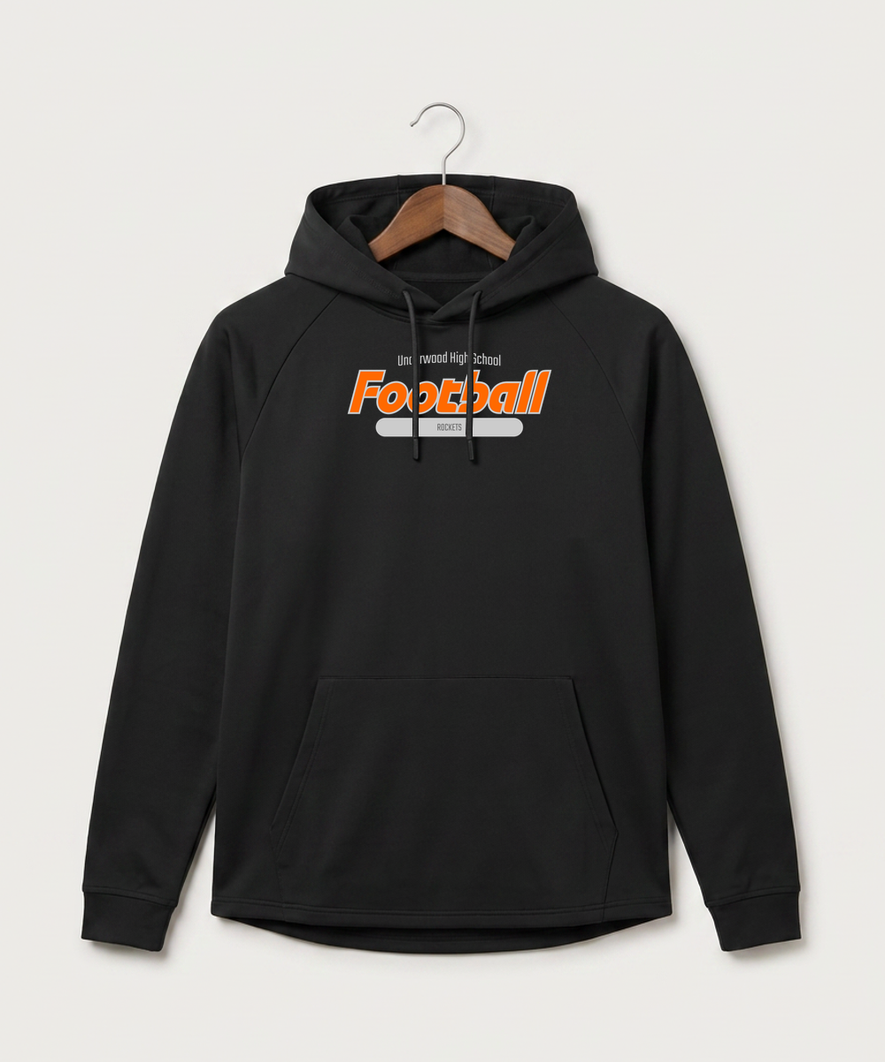Underwood High School Football (Boys) - Black Hoodie - Full Front