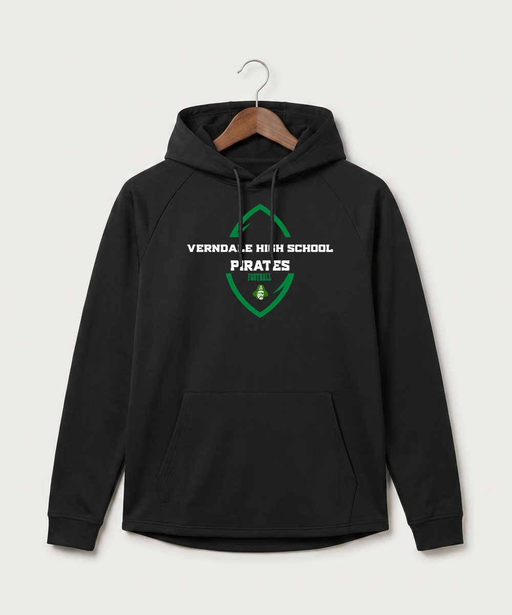 Verndale High School Football (Boys) - Black Hoodie - Full Front