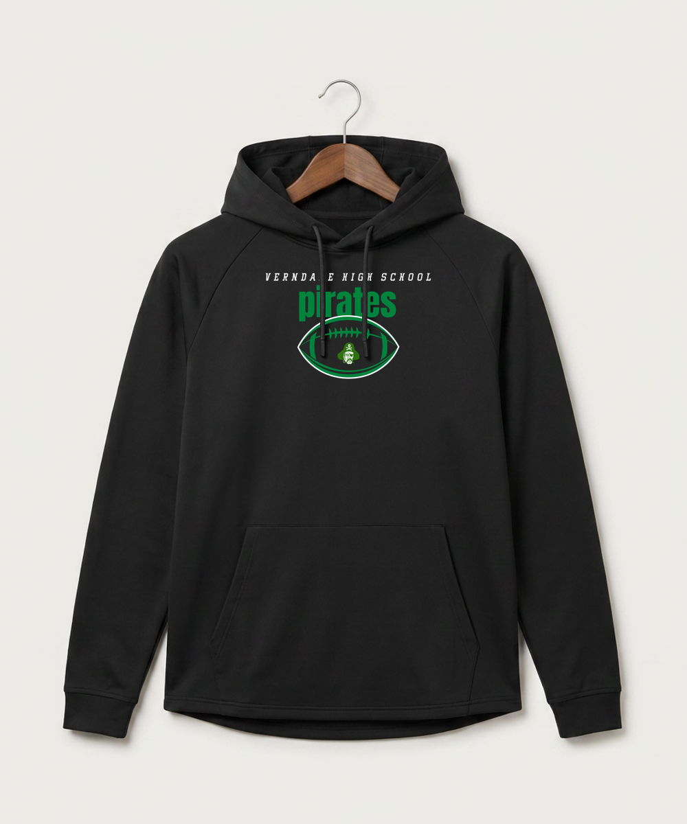 Verndale High School Football (Boys) - Black Hoodie - Full Front