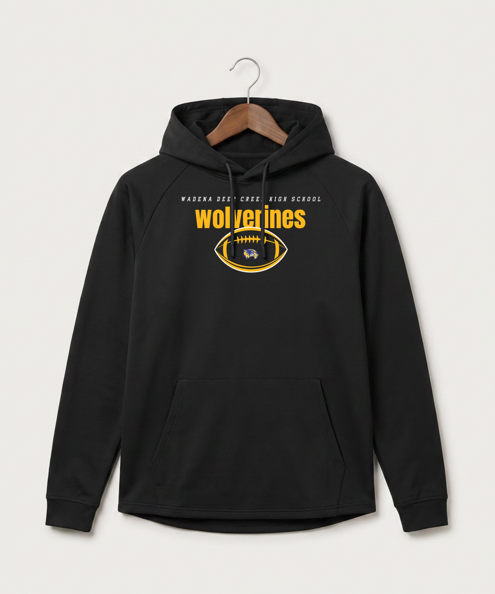 Wadena Deer Creek High School Football (Boys) - Black Hoodie - Full Front