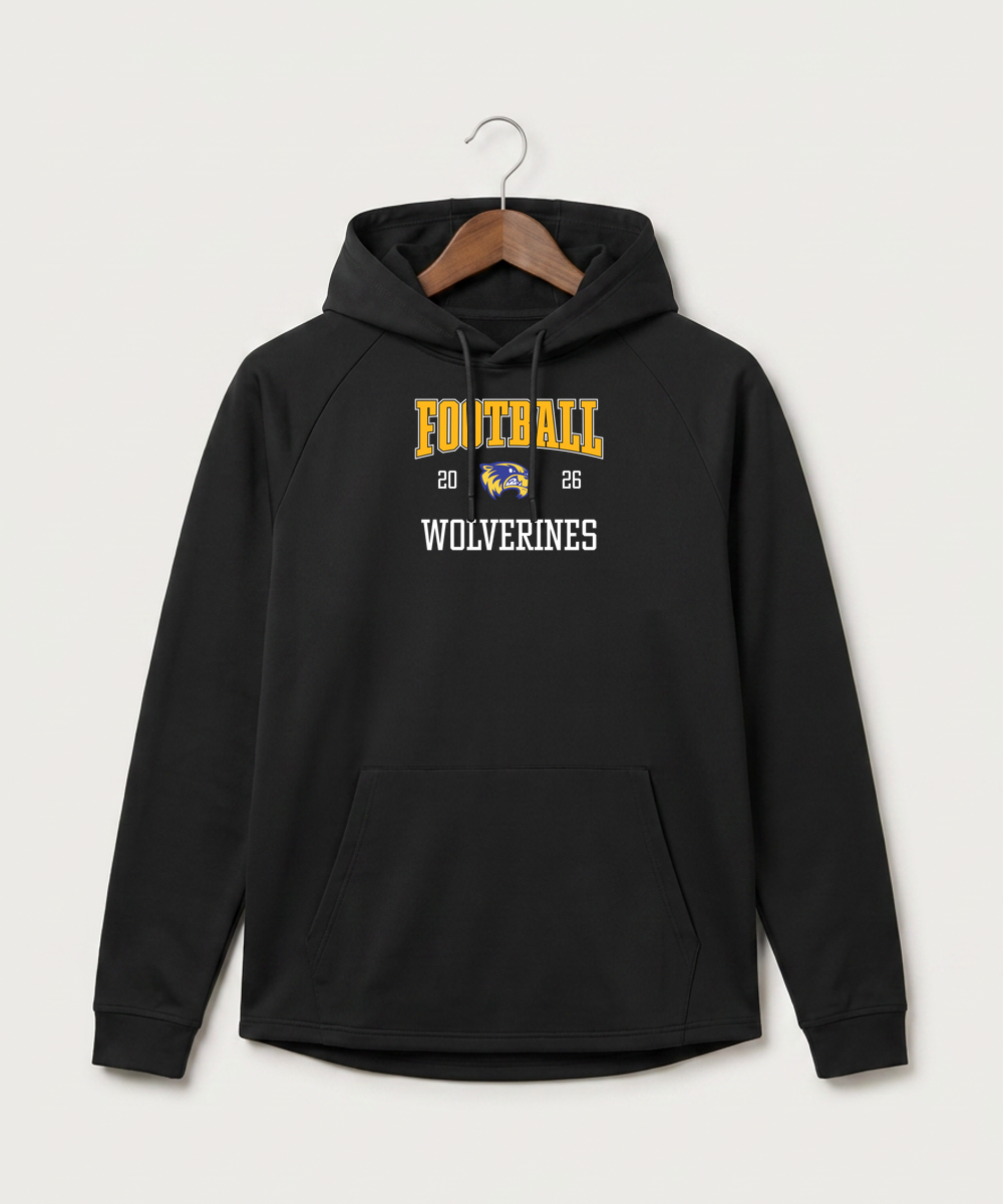 Wadena Deer Creek High School Football (Boys) - Black Hoodie - Full Front