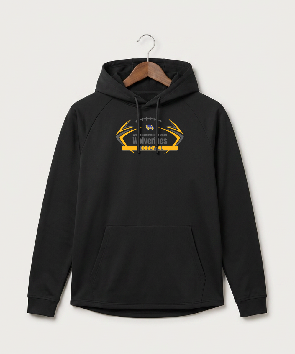 Wadena Deer Creek High School Football (Boys) - Black Hoodie - Full Front