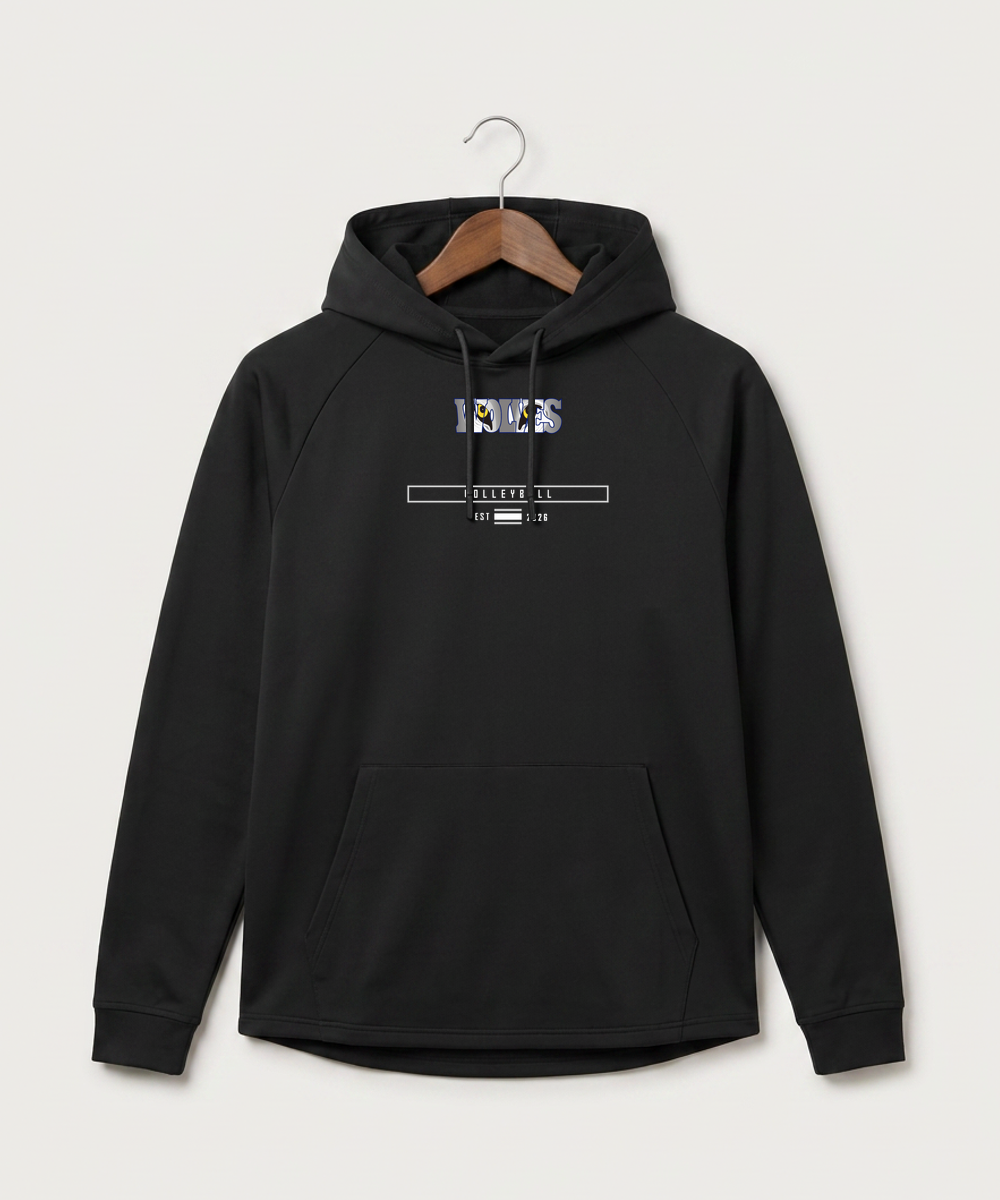 Walker Hackensack Akeley Volleyball (Girls) - Black Hoodie - Full Front