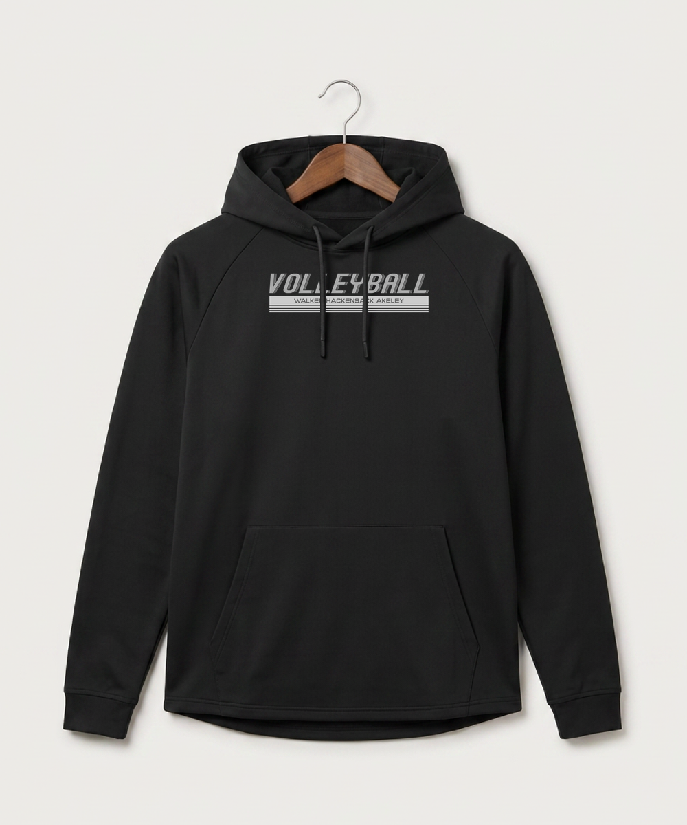 Walker Hackensack Akeley Volleyball (Girls) - Black Hoodie - Full Front