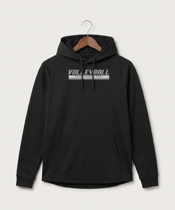 Walker Hackensack Akeley Volleyball (Girls) - Black Hoodie - Full Front
