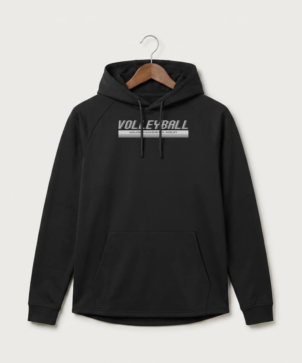 Walker Hackensack Akeley Volleyball (Girls) - Black Hoodie - Full Front