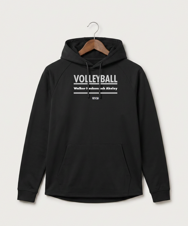 Walker Hackensack Akeley Volleyball (Girls) - Black Hoodie - Full Front
