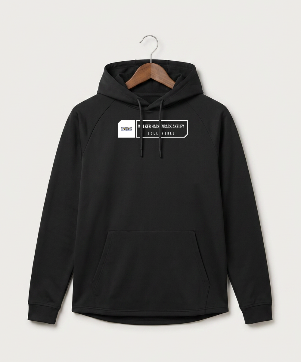 Walker Hackensack Akeley Volleyball (Girls) - Black Hoodie - Full Front