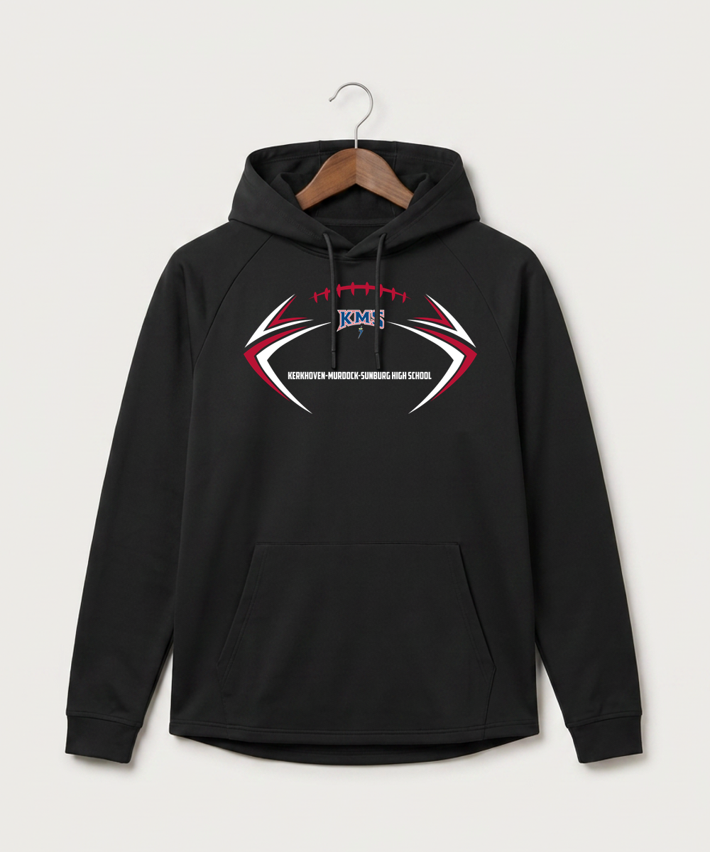 Kerkhoven-Murdock-Sunburg High School Football (Boys) - Black Hoodie - Full Front