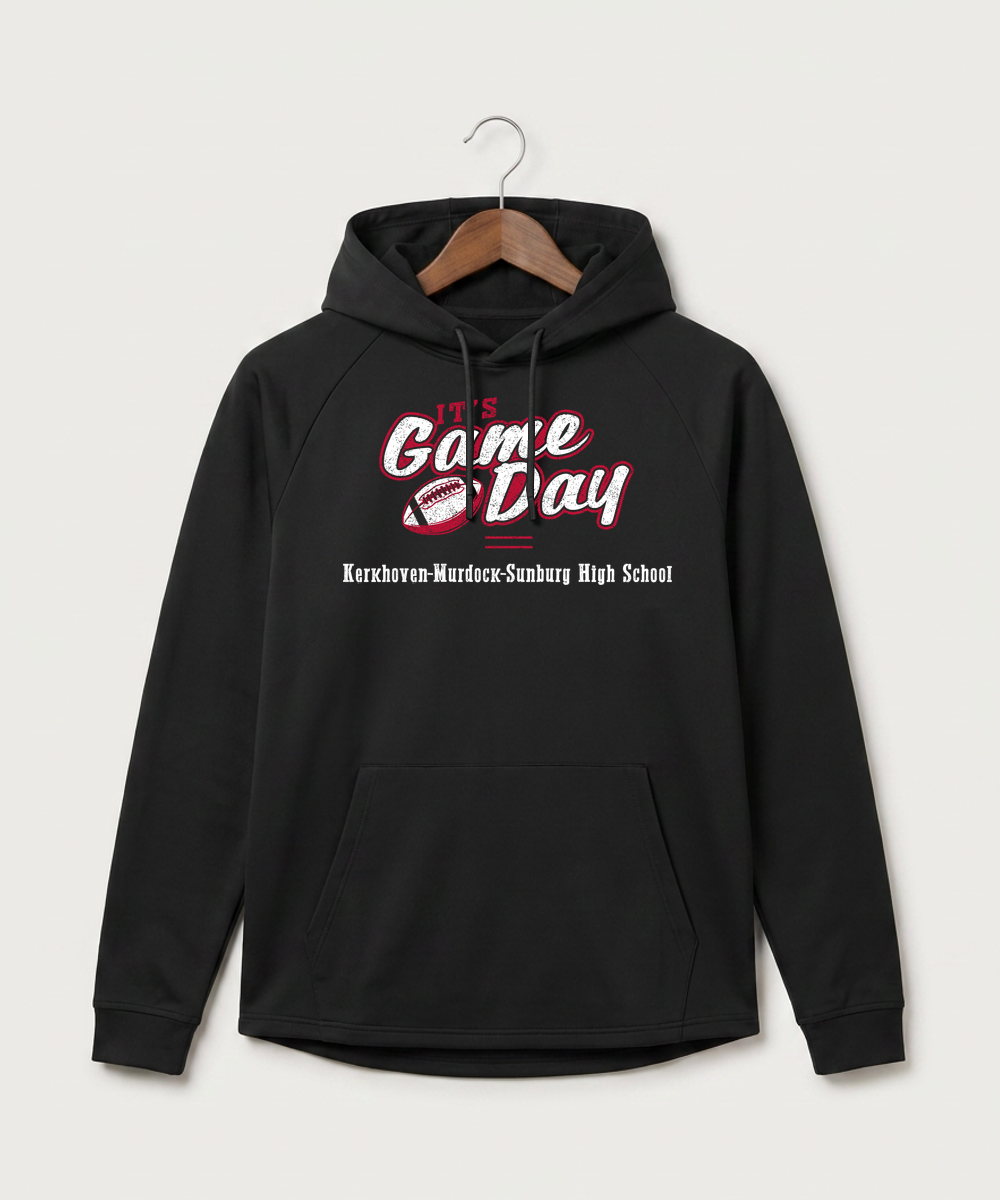 Kerkhoven-Murdock-Sunburg High School Football (Boys) - Black Hoodie - Full Front
