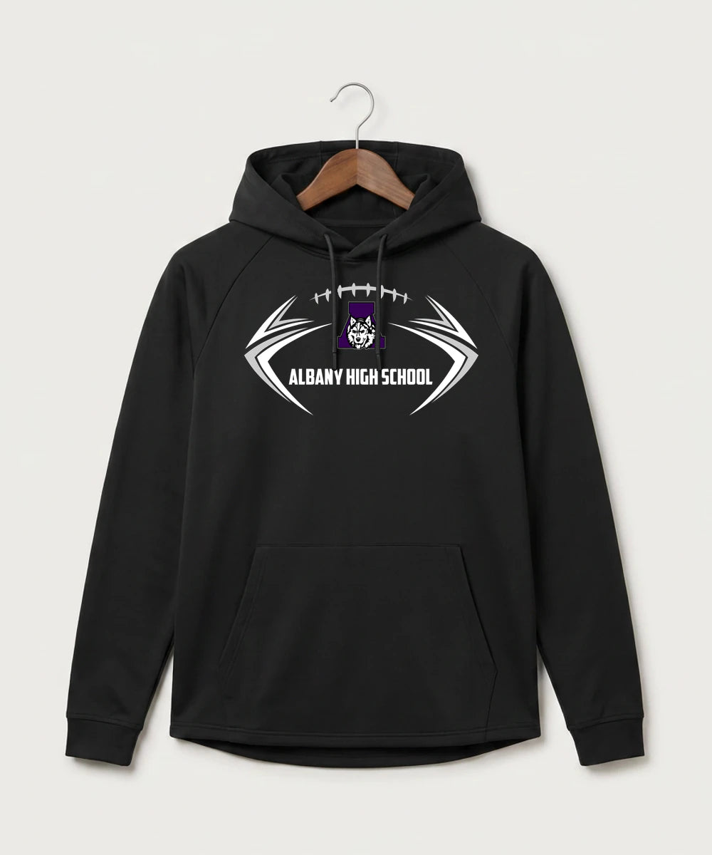 Albany High School Football (Boys) - Black Hoodie - Full Front