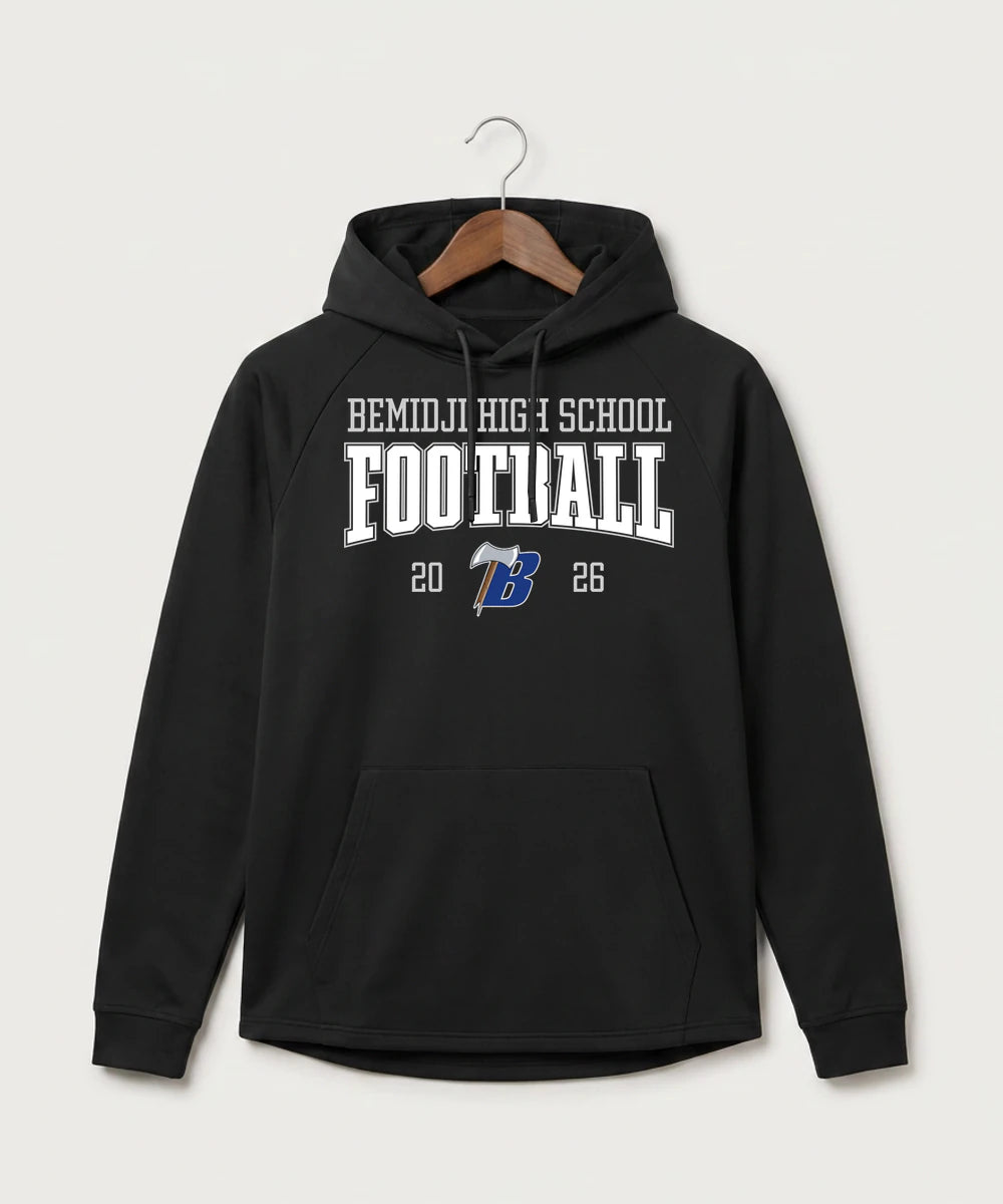 Bemidji High School Football (Boys) - Black Hoodie - Full Front