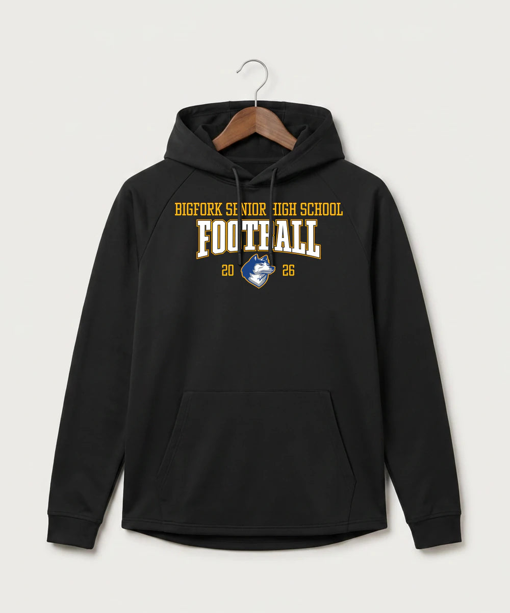 Bigfork Senior High School Football (Boys) - Black Hoodie - Full Front