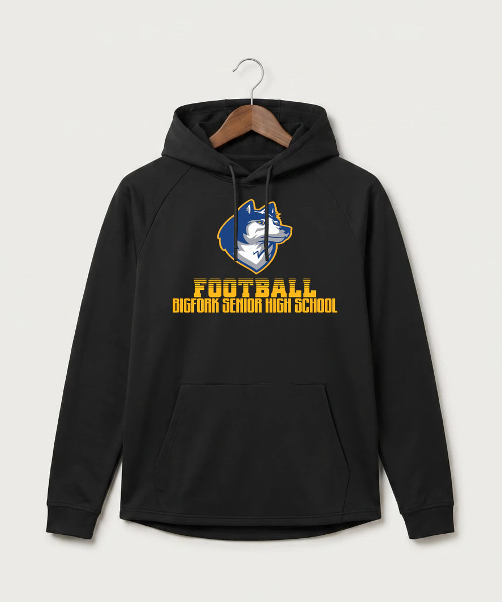 Bigfork Senior High School Football (Boys) - Black Hoodie - Full Front