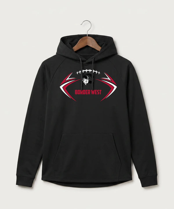Border West Football (Boys) - Black Hoodie - Full Front