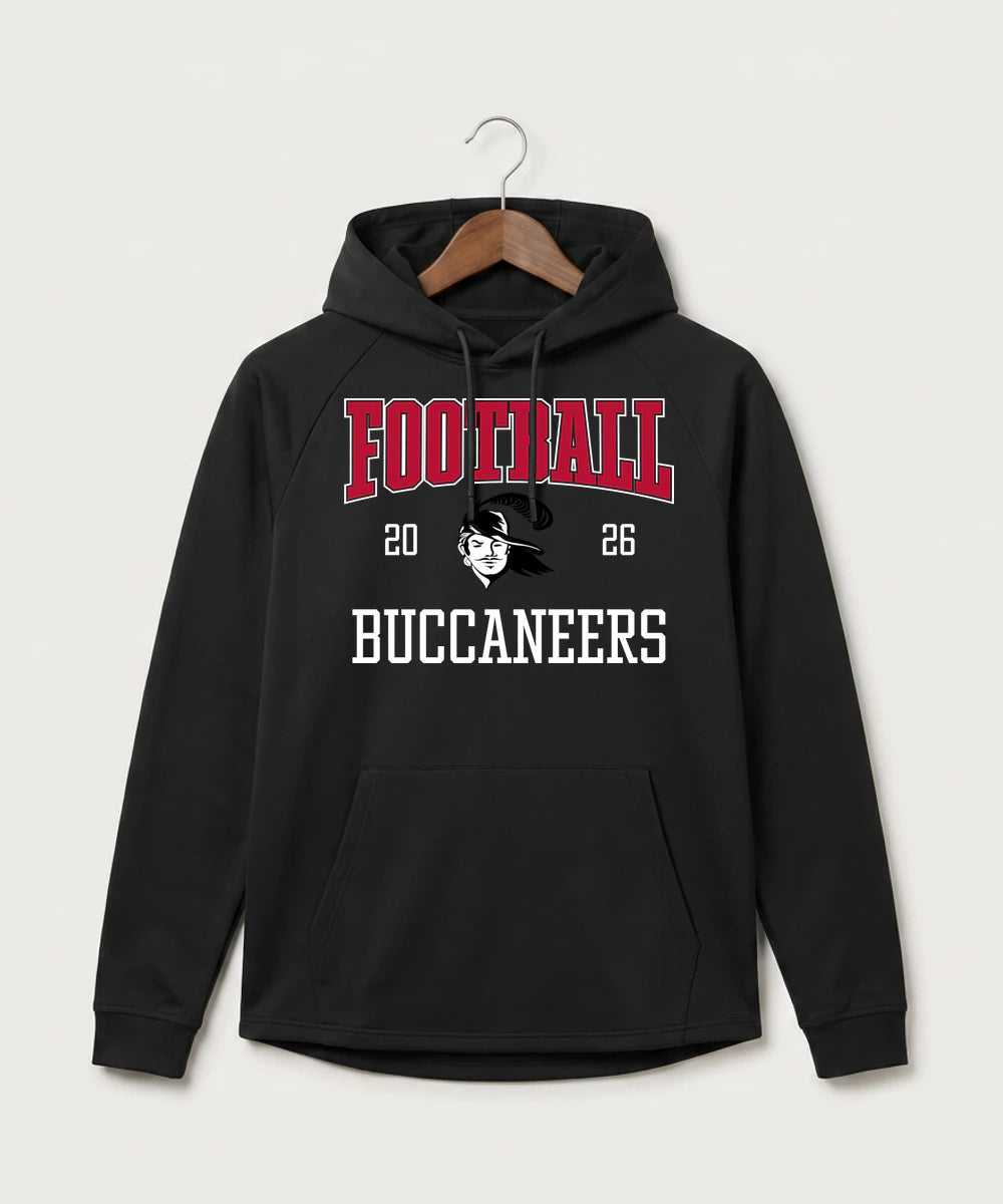 Border West Football (Boys) - Black Hoodie - Full Front