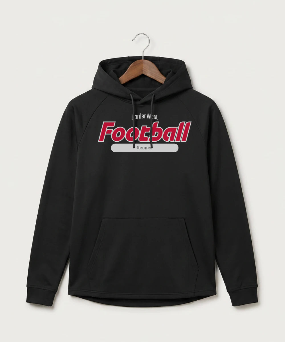 Border West Football (Boys) - Black Hoodie - Full Front